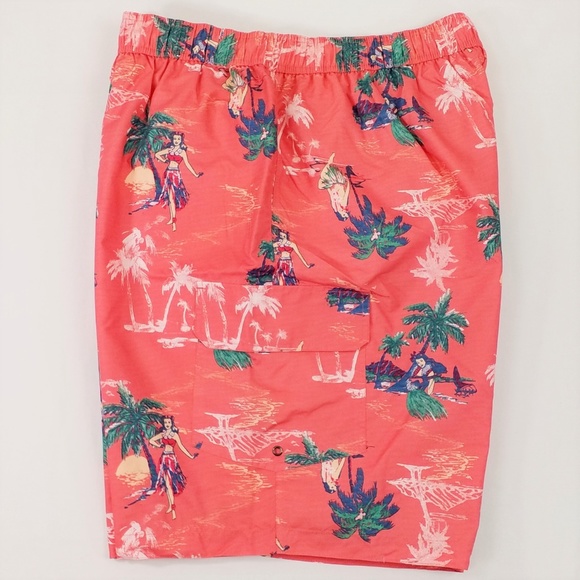 The Foundry Big & Tall Hula Girl Pattern Lined Swim Trunks Mens Size 3X - Picture 4 of 7
